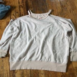 Mossimo Pale Pink Cold Shoulder Sweatshirt